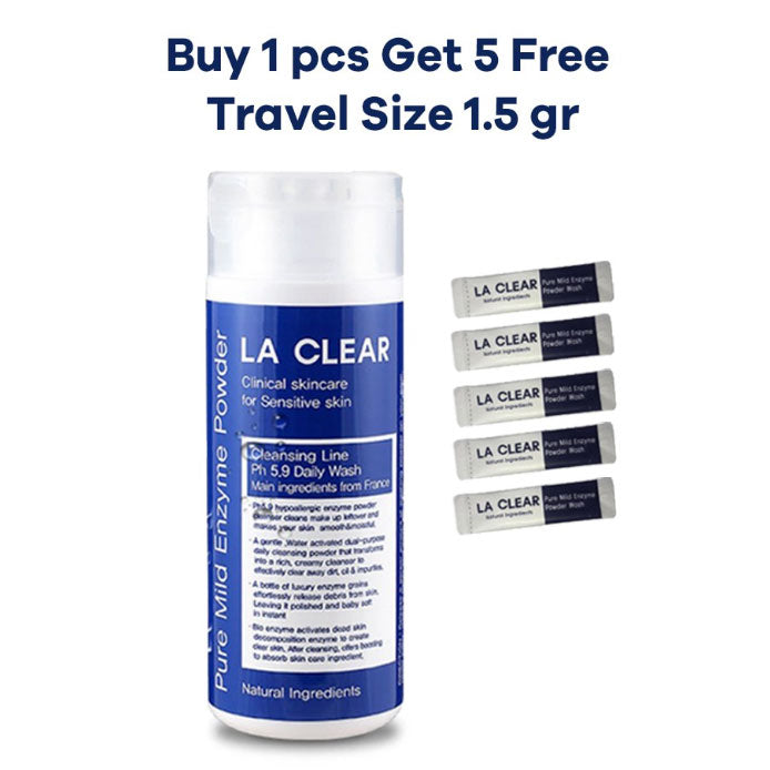 LA CLEAR - PURE MILD ENZYME POWDER FACIAL WASH CLEANSER -70gr - LVS SHOP