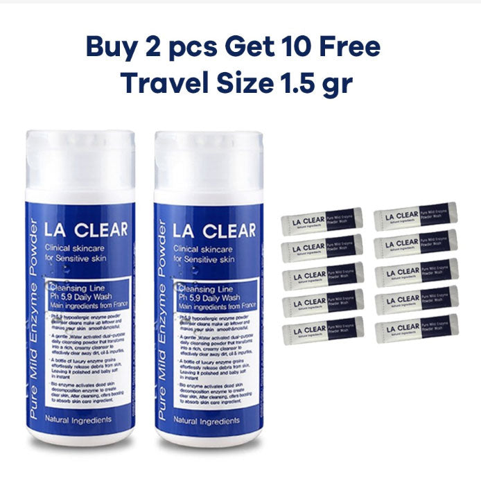 LA CLEAR - PURE MILD ENZYME POWDER FACIAL WASH CLEANSER -70gr - LVS SHOP