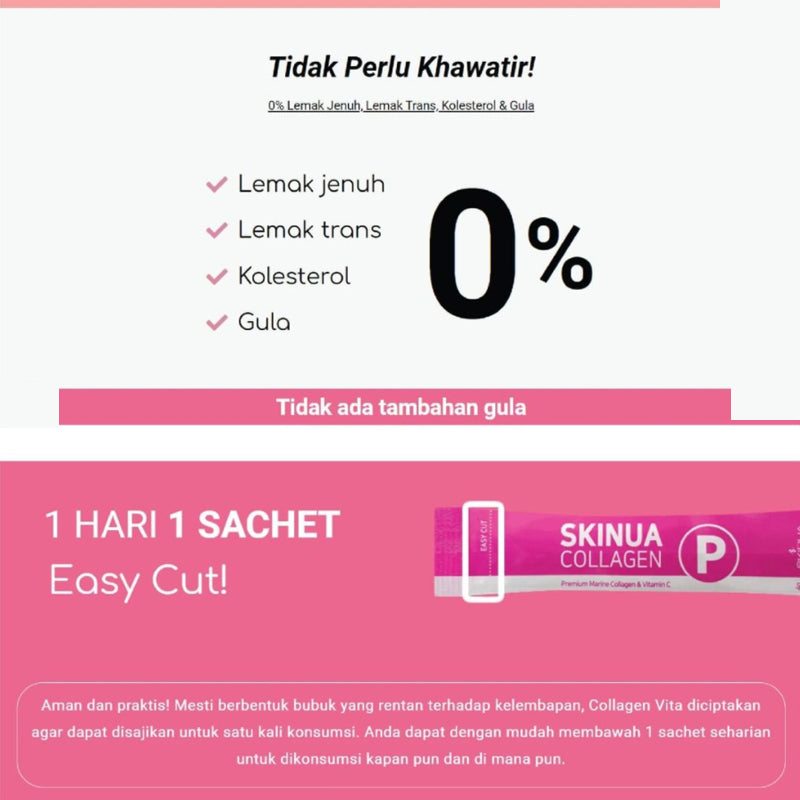 SKINUA Collagen Vita(7 atau 30 sachets) - Suplemen Kecantikan - Minuman Fish Collagen Korea LVS - LVS SHOP