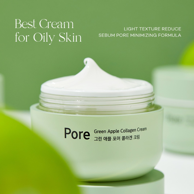 MILK TOUCH Green Apple Pore Collagen Cream (180gr)