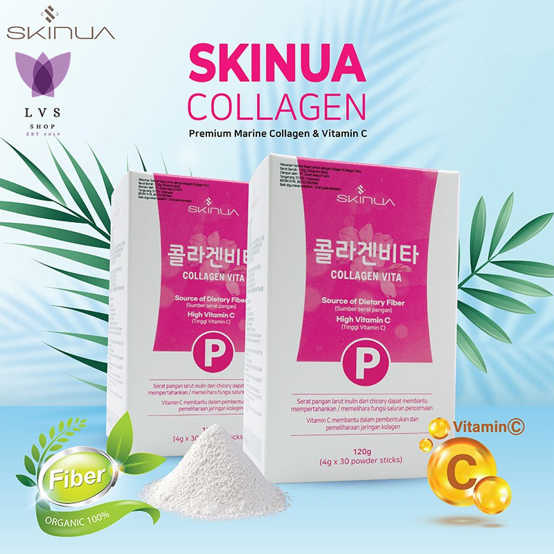 SKINUA Collagen Vita(7 atau 30 sachets) - Suplemen Kecantikan - Minuman Fish Collagen Korea LVS - LVS SHOP
