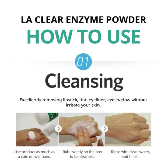 LA CLEAR - PURE MILD ENZYME POWDER FACIAL WASH CLEANSER -70gr - LVS SHOP