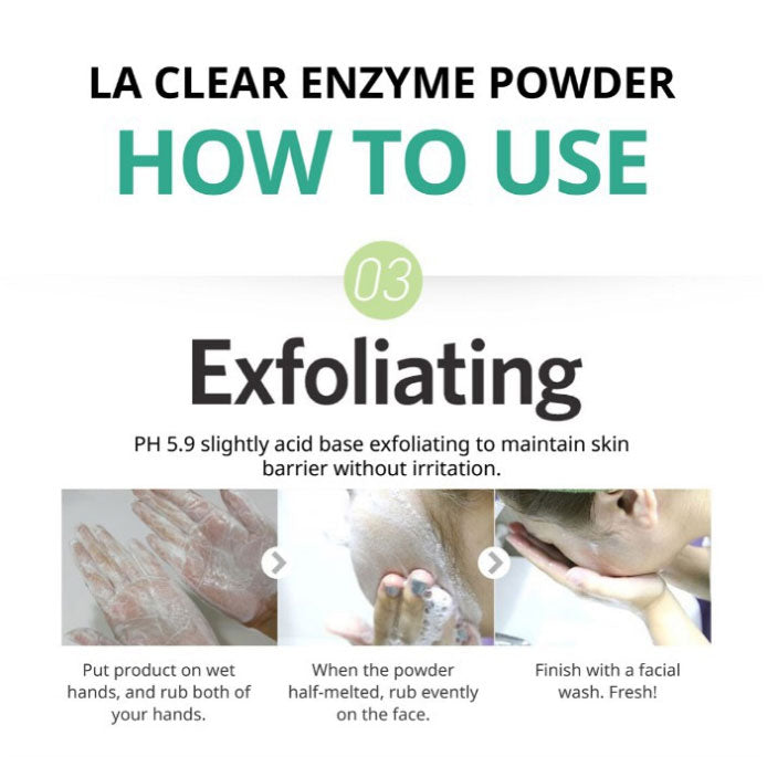 LA CLEAR - PURE MILD ENZYME POWDER FACIAL WASH CLEANSER -70gr - LVS SHOP