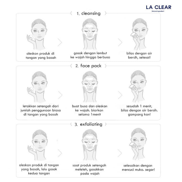 LA CLEAR - PURE MILD ENZYME POWDER FACIAL WASH CLEANSER -70gr - LVS SHOP
