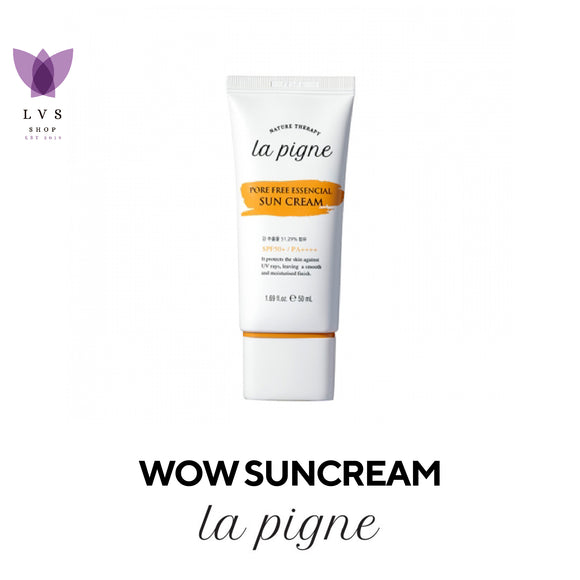 LAPIGNE Pore Free Essencial Sun Cream SPF 50+/PA++++ 50ml | BPOM La Pigne Sunblock Sunscreen Vitamin C - LVS Shop