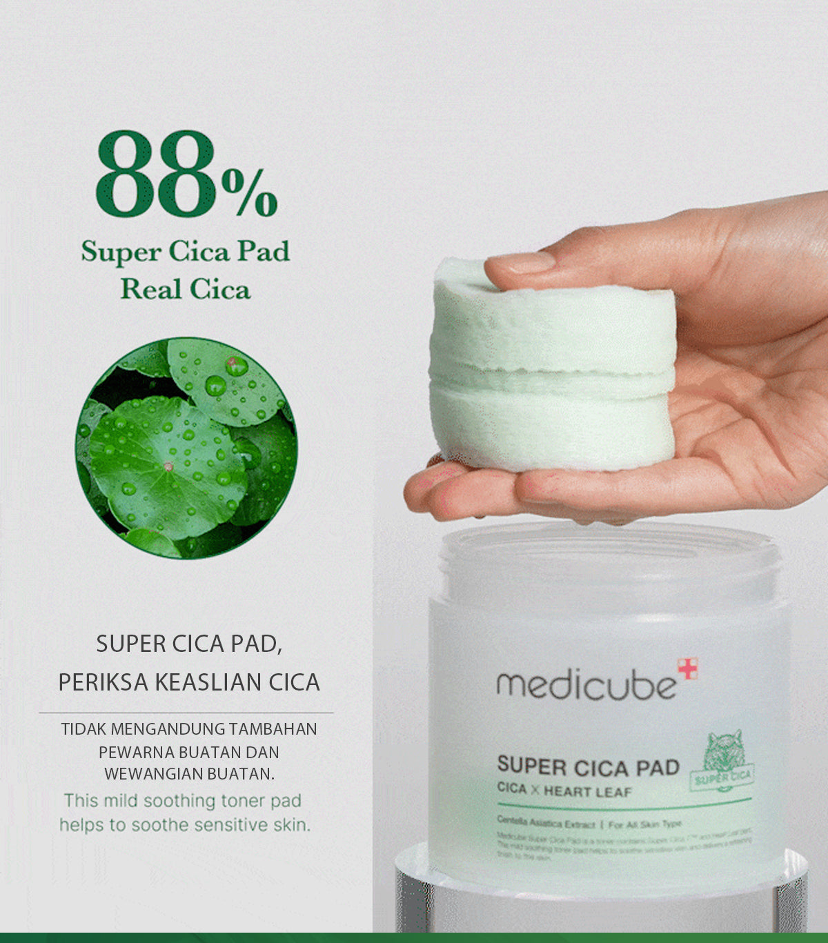 MEDICUBE Super Cica Toner Pad Isi 70Pads (150gr)