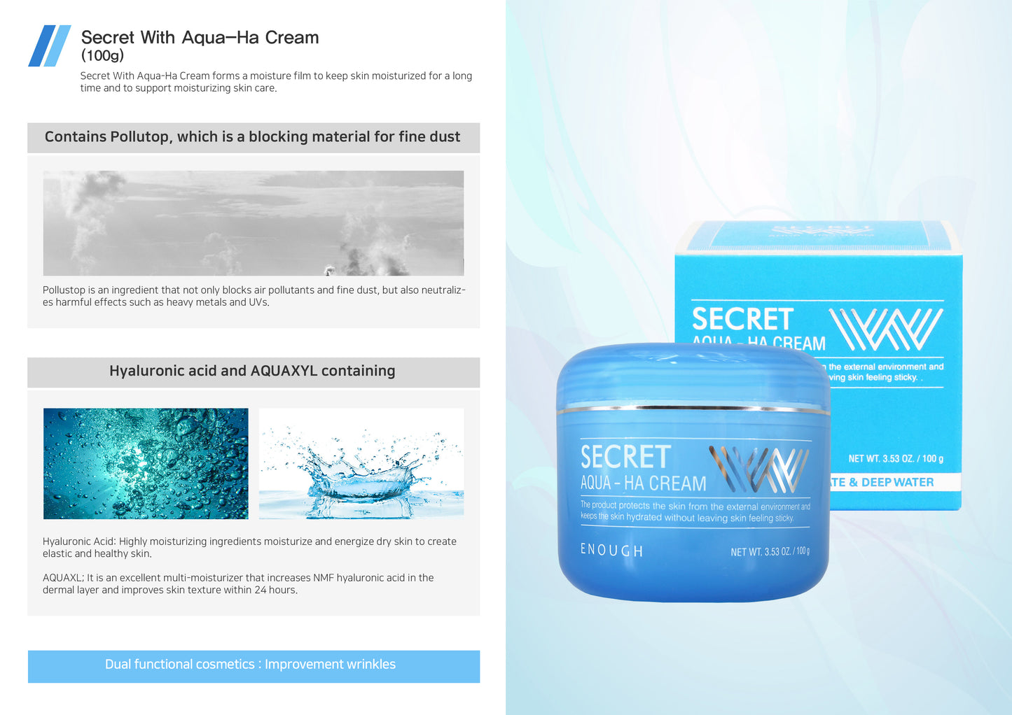 ENOUGH Secret Aqua-HA Cream (100gr)
