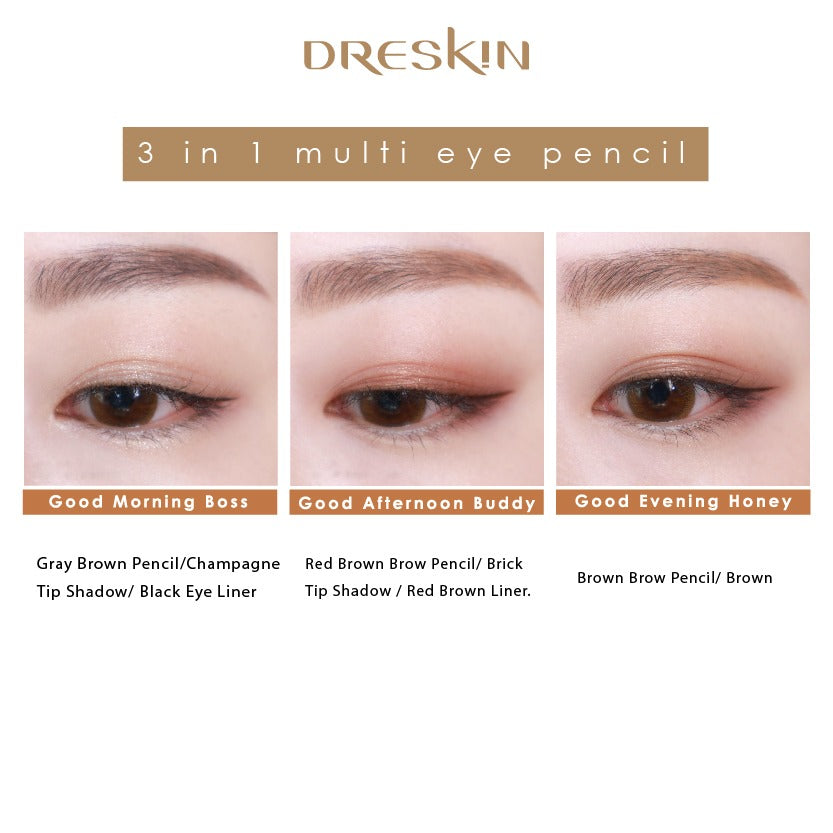 DRESKIN - 3 In 1 Multi Eye Pencil (3 Color) - LVS SHOP