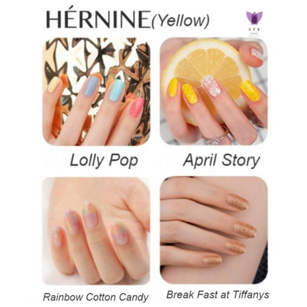 Hernine - Yellow/Pink/Mint/Grey Series Gel Nail Sticker (16 Varians) LVS Shop - LVS SHOP