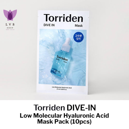 TORRIDEN DIVE-IN Low Molecular Hyaluronic Acid Mask Pack (10pcs)