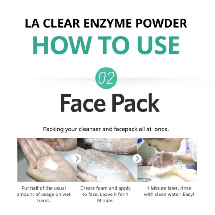 LA CLEAR - PURE MILD ENZYME POWDER FACIAL WASH CLEANSER -70gr - LVS SHOP