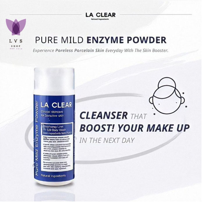 LA CLEAR - PURE MILD ENZYME POWDER FACIAL WASH CLEANSER -70gr - LVS SHOP